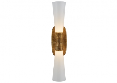 Sieninis, vonios šviestuvas - Utopia Large Double Bath Sconce - KW 2048G-WG