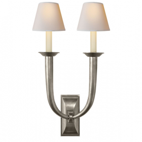 Sieninis šviestuvas - French Deco Horn Double Sconce S 2021AN-NP-gallery-1