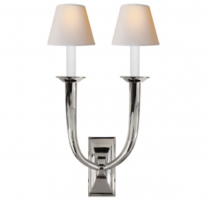 Sieninis šviestuvas - French Deco Horn Double Sconce S 2021AN-NP-gallery-2