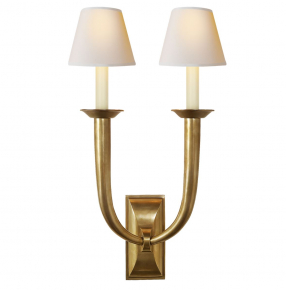 Sieninis šviestuvas - French Deco Horn Double Sconce S 2021AN-NP-gallery-1