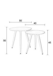 2 Apvalių staliukų komplektas - DAVEN SET OF 2-gallery-3